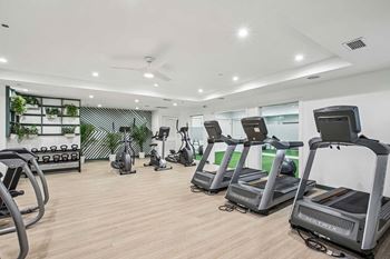 State-of-the-art fitness center with yoga room